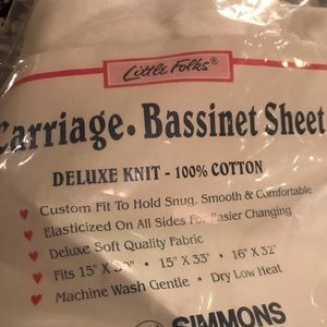 LITTLE FOLKS Carriage Bassinet Sheet-Unopened Bag